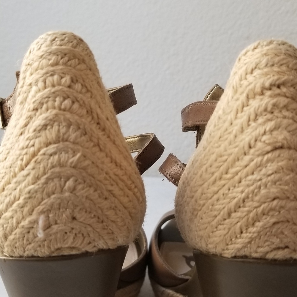 Sam Edelman leather open toe wedges size 7.5 - Picture 5 of 7